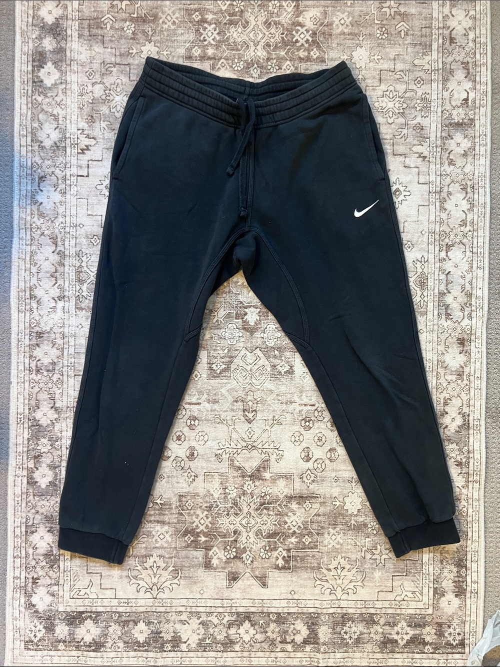 Nike Black Kids' Jogger Sweatpants with White Swoosh